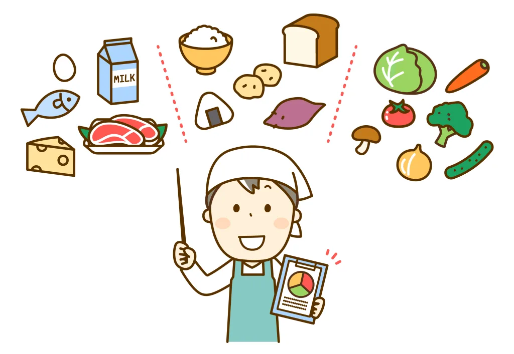 栄養について説明をしている