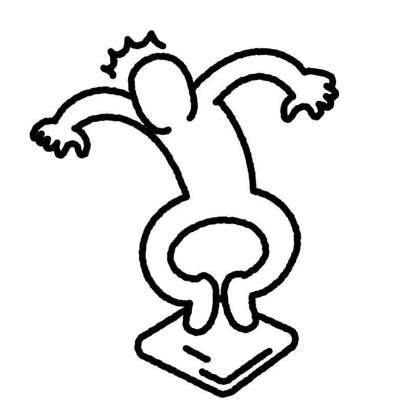 体重計に乗ってびっくりしている人