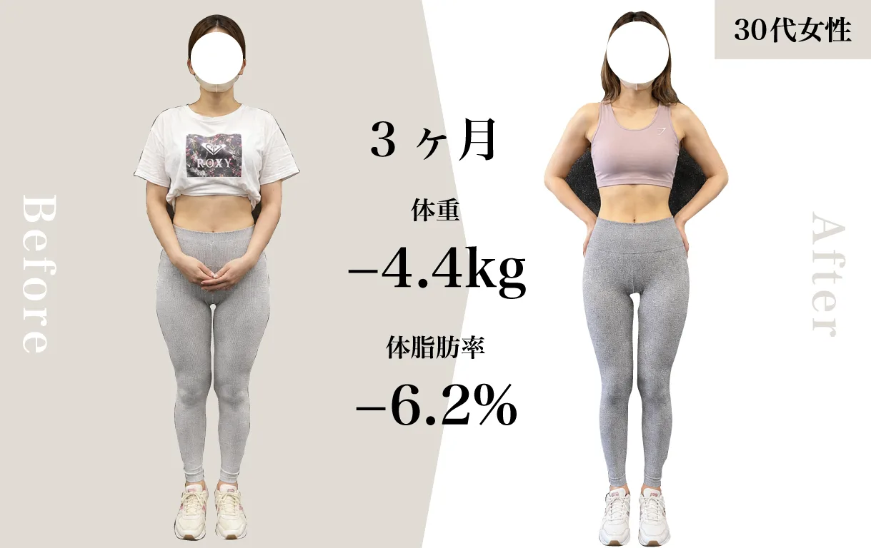 QUALITAS神楽坂店でダイエットに成功したお客様のビフォーアフター02