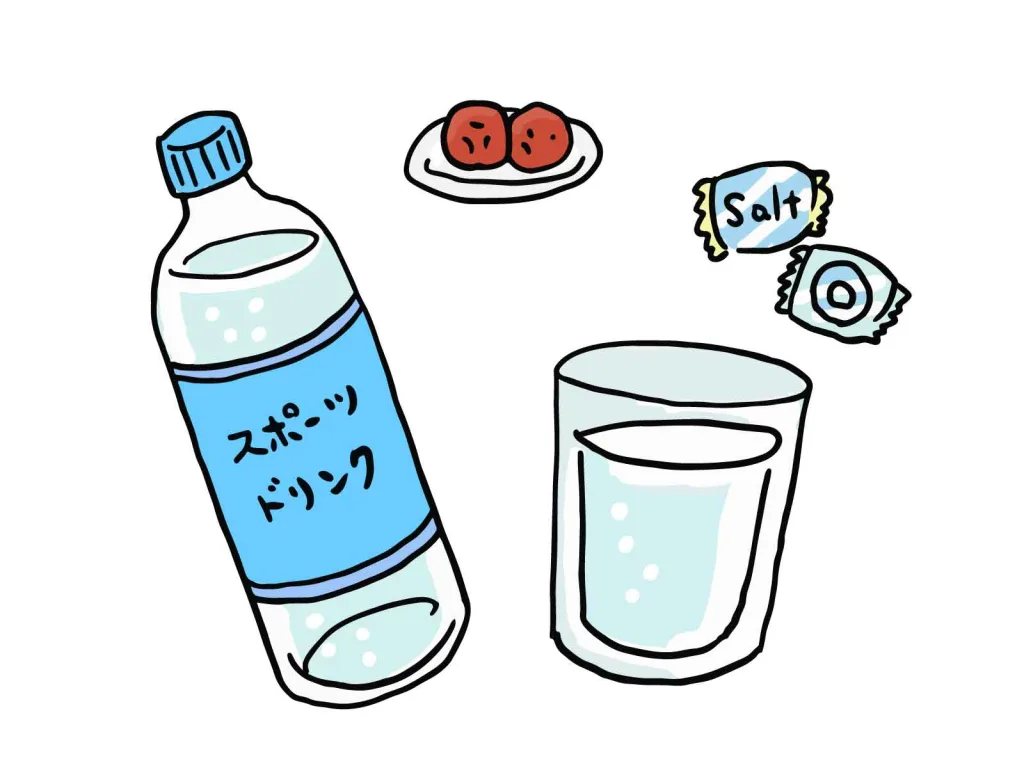 スポーツドリンクと水のイラスト