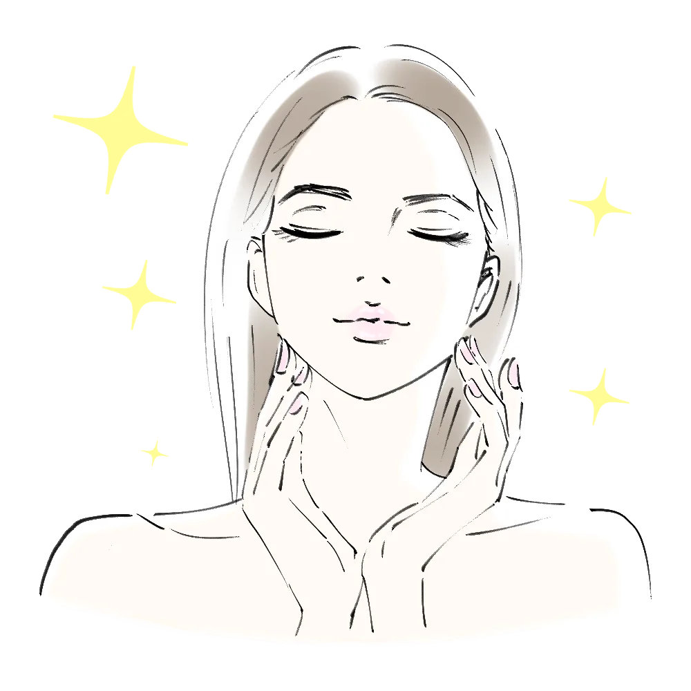 美顔　美肌を実感する女性