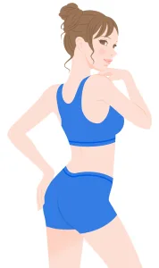 トレーニングウェアを着てる女性