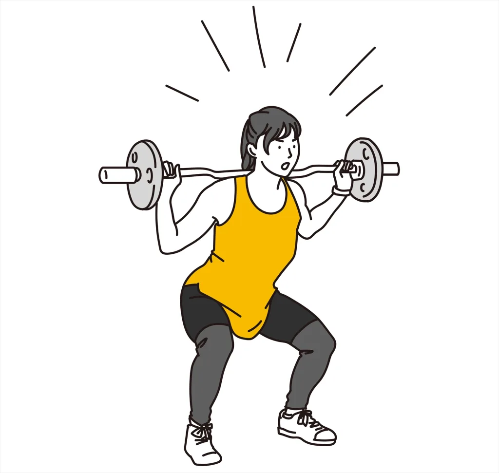 スクワットする女性