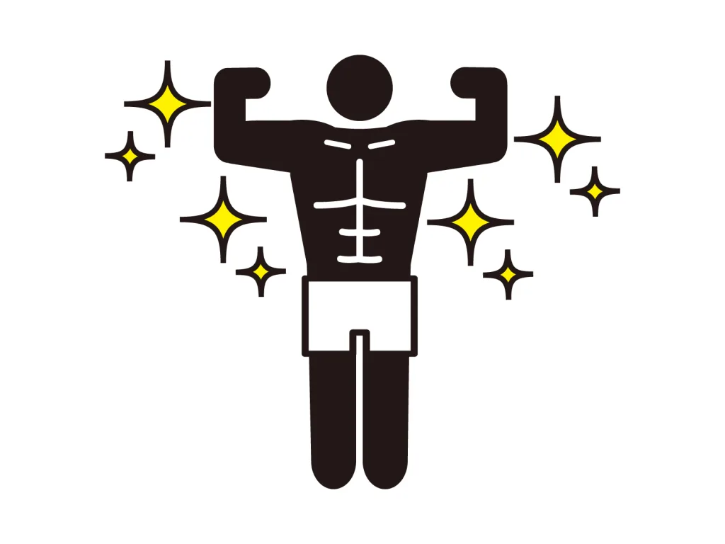 23723767 | 神楽坂のパーソナルジム|QUALITAS神楽坂店 キラキラしたマッチョな人 ピクトグラム