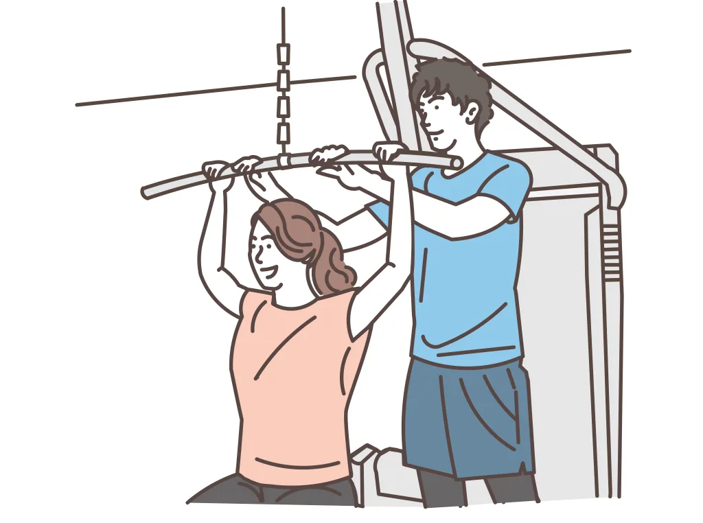 トレーニングする女の人とトレーナー