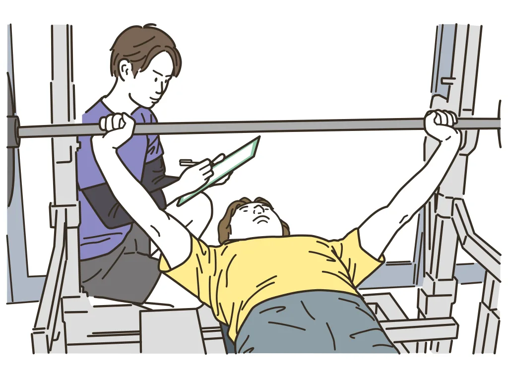 トレーニングする男とトレーナー