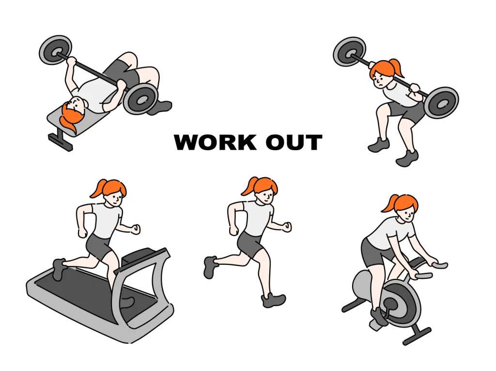 いろんな運動をする男性