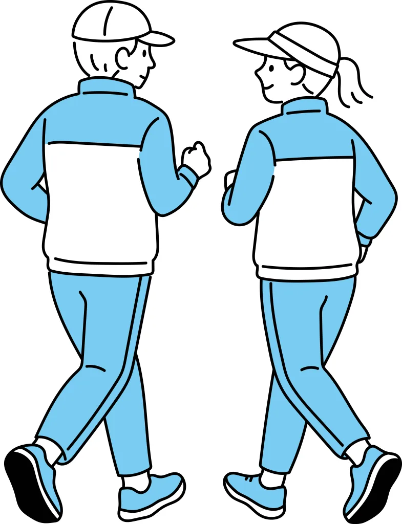 26376419 | 神楽坂のパーソナルジム|QUALITAS神楽坂店 走りながら話す男女二人