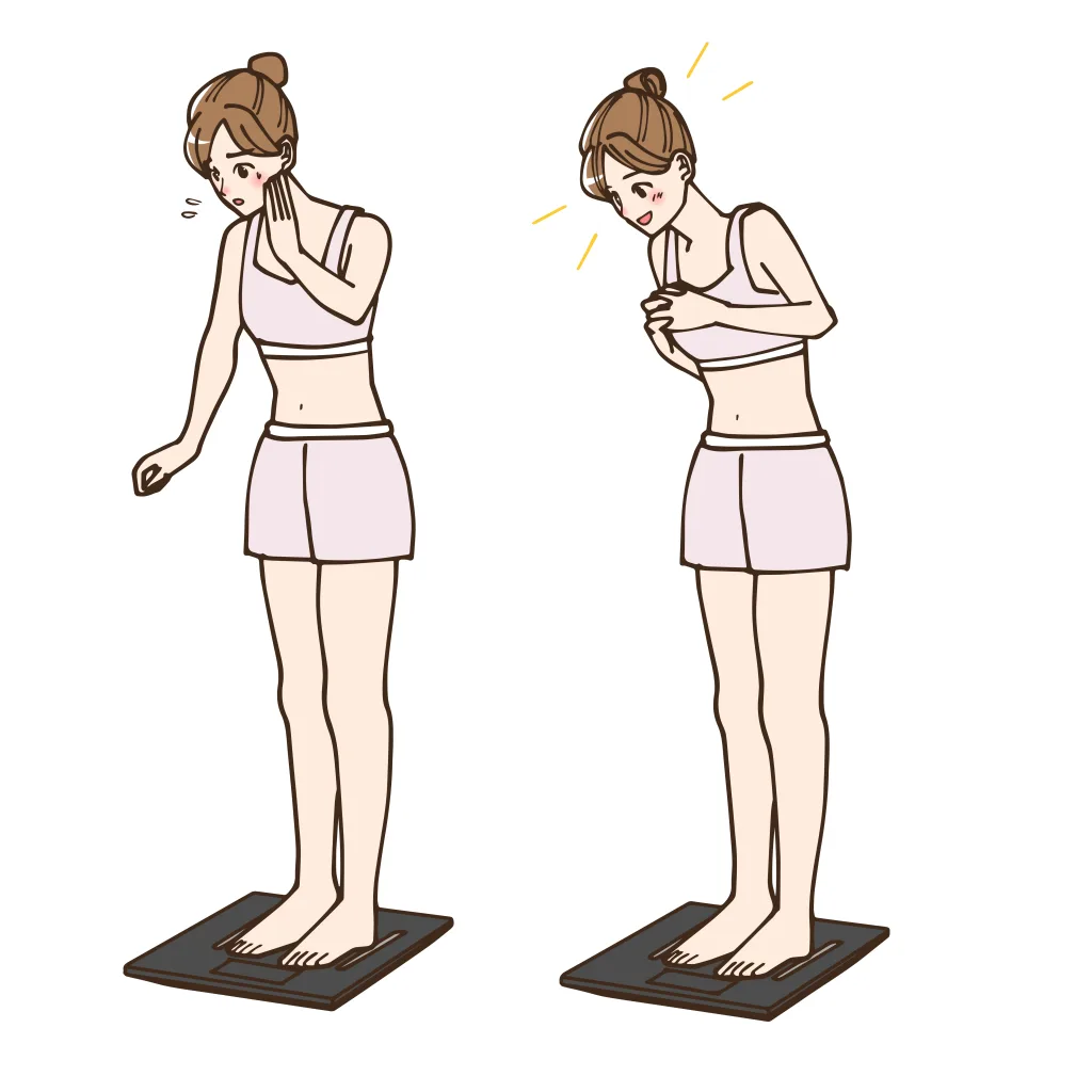 26655550 | 神楽坂のパーソナルジム|QUALITAS神楽坂店 体重計の乗る女性