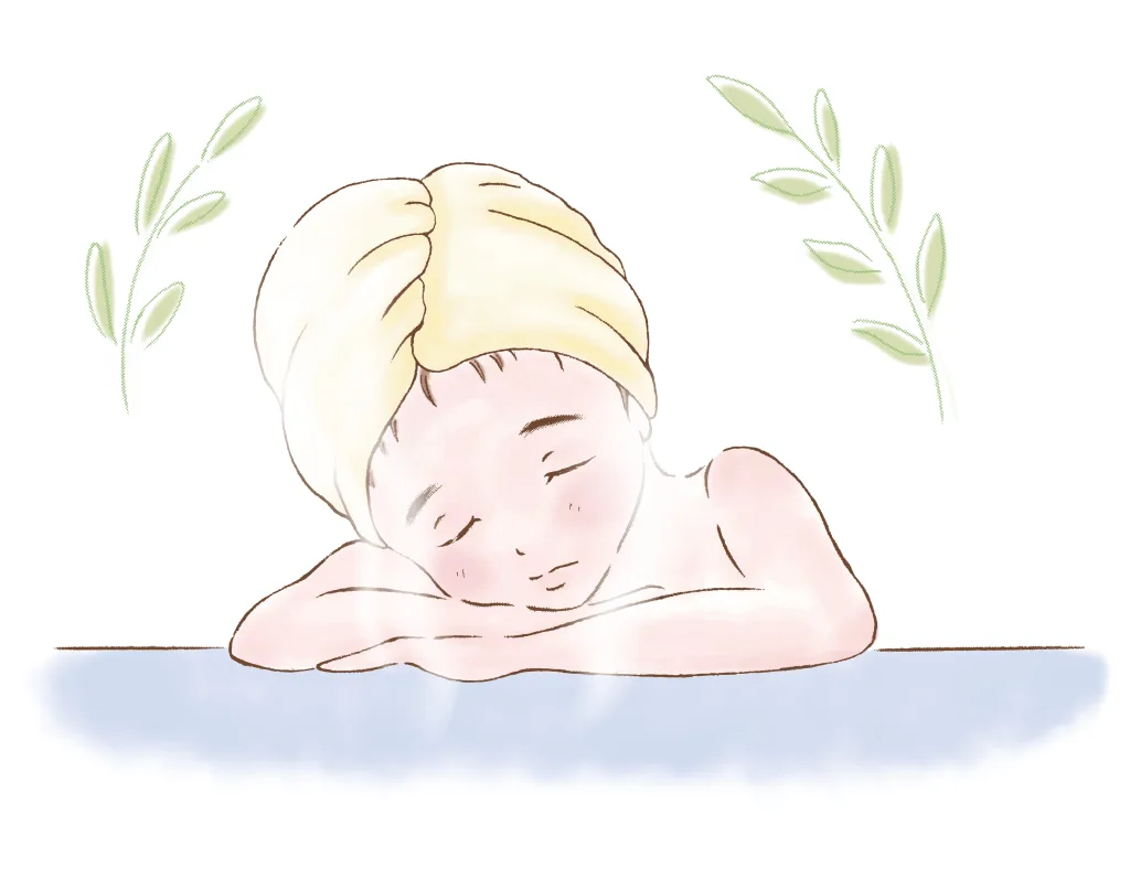 お風呂に浸かる女性