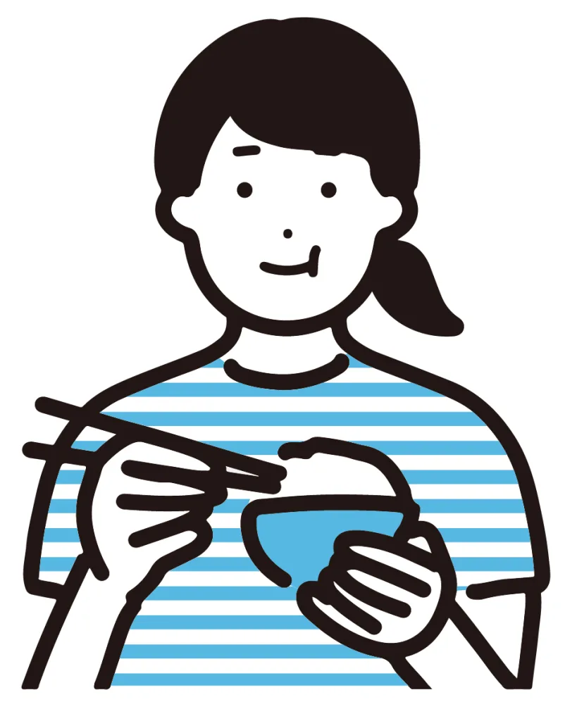 ご飯食べる女性