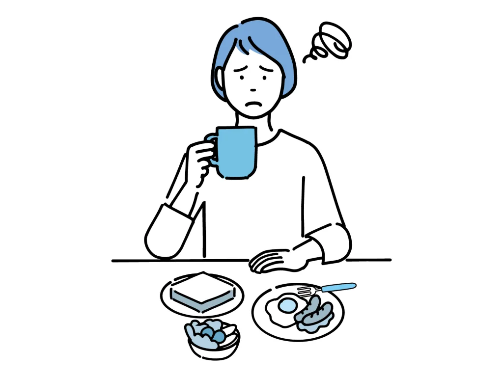 ご飯食べている女性