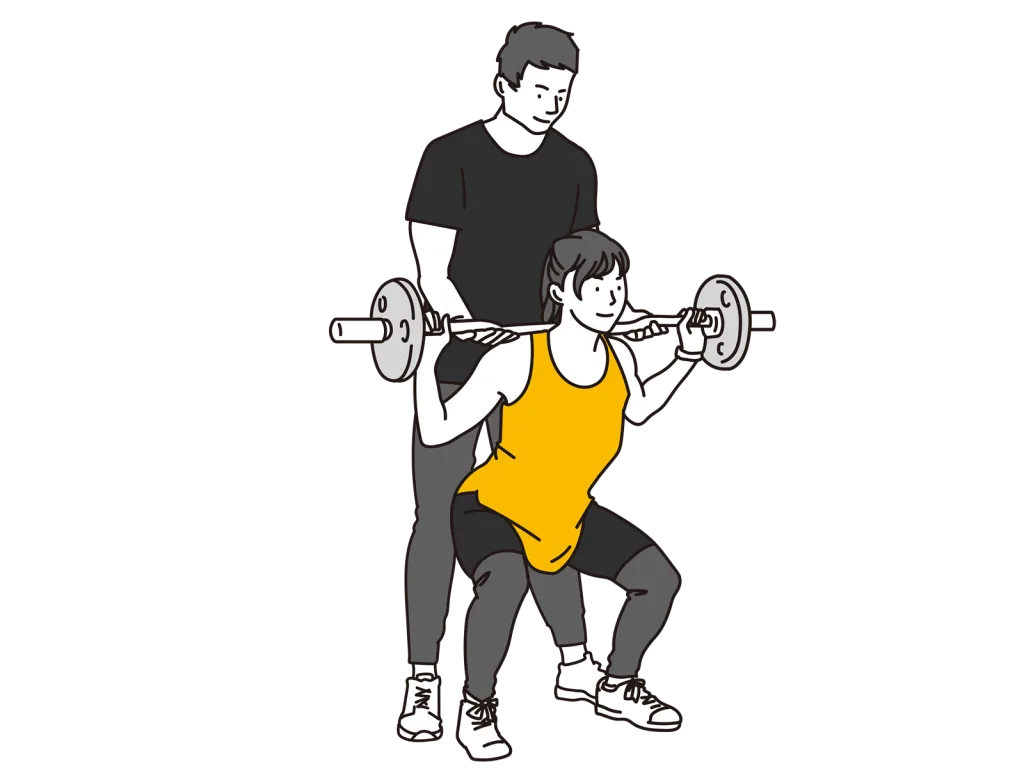 パーソナルトレーナー（男性）パーソナルを受けている女性