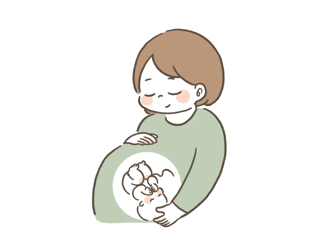 お腹を触る妊婦