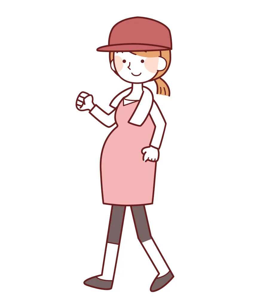 歩く妊婦