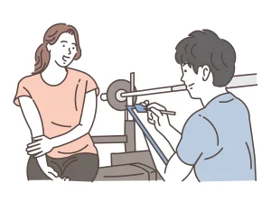 パーソナルジムでカウセリングを受ける女性