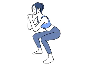 スクワットしてる女性