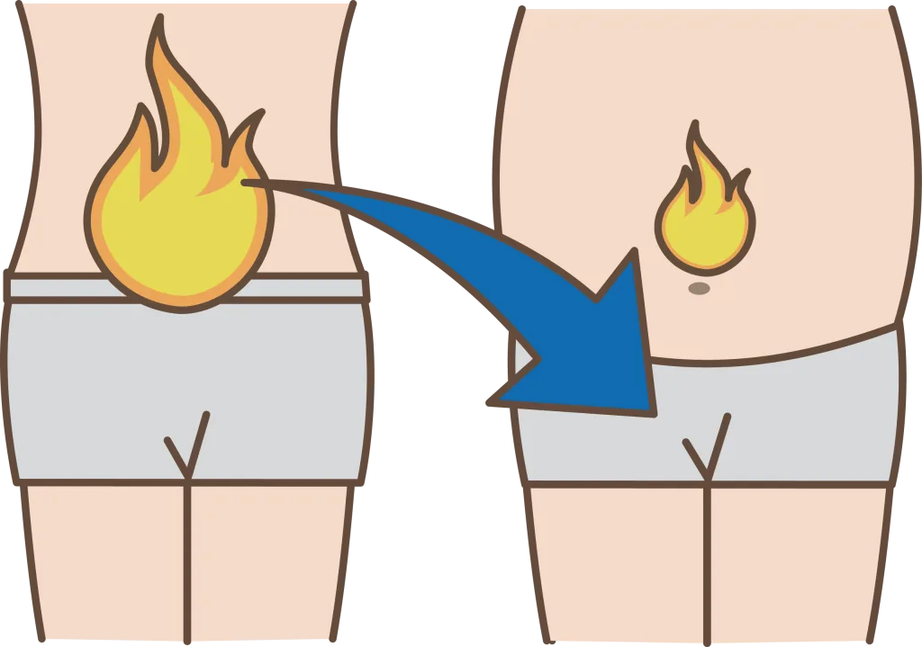 お腹の脂肪を燃やそうとしている