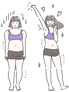 理想の体型になって喜んでる女性