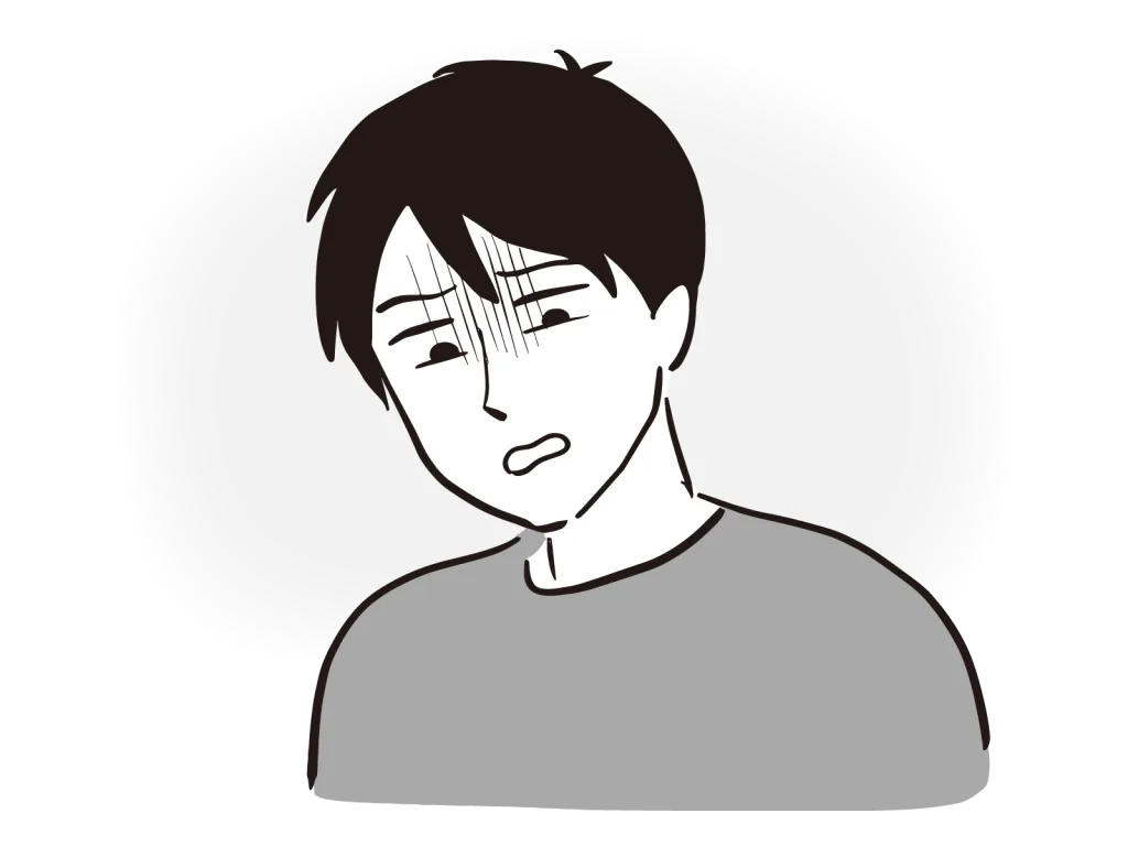 不安な顔をしている男性