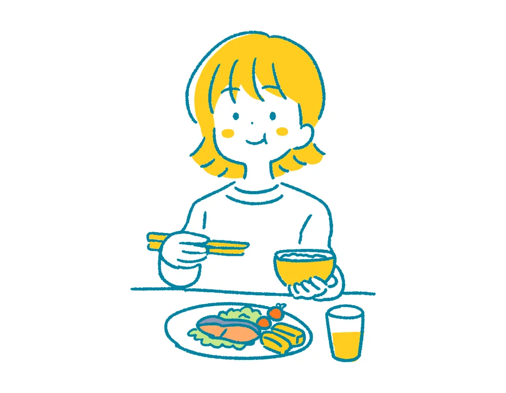 健康な食事をする女の人