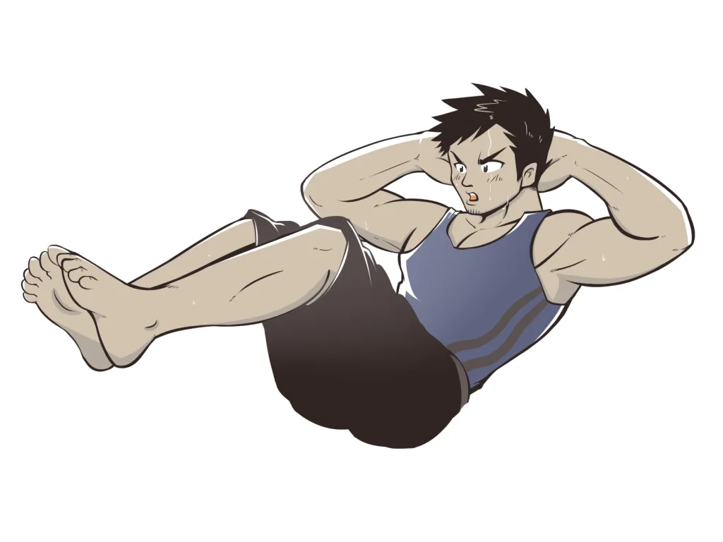 筋トレする男性