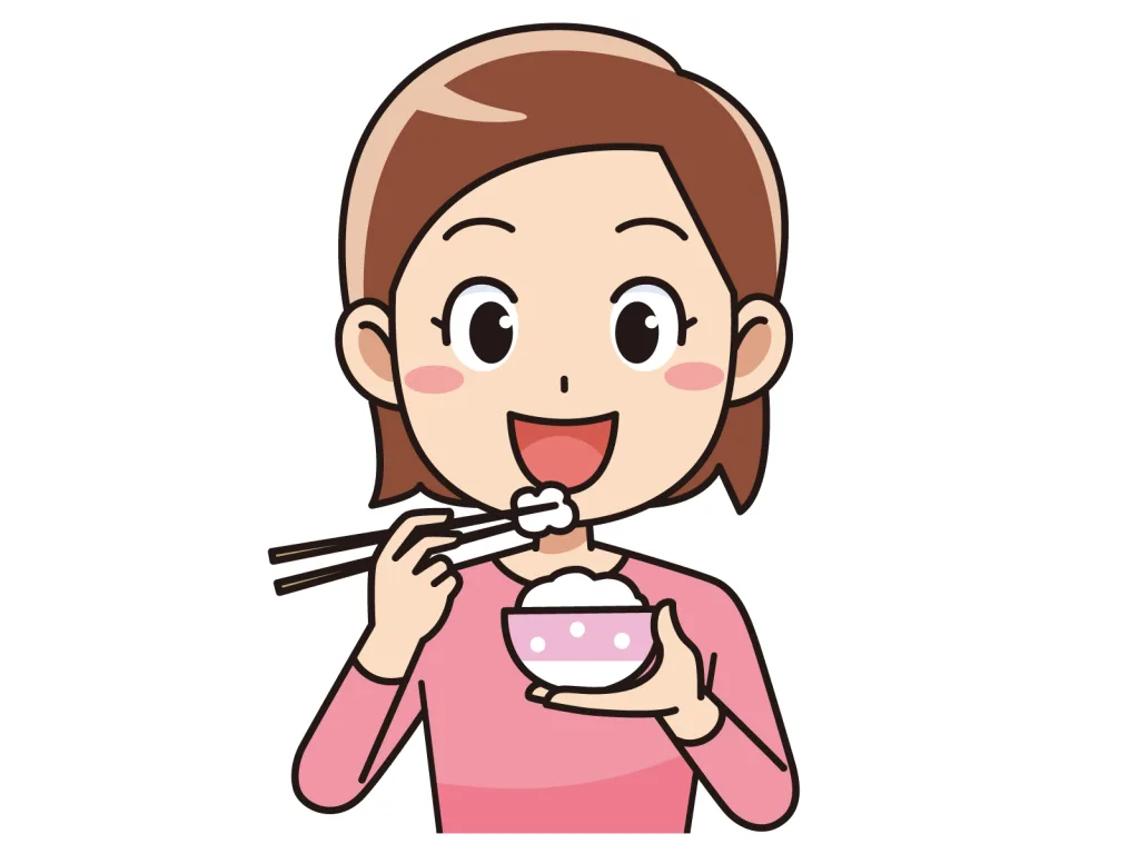 ご飯食べる女性