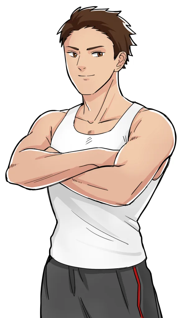 腕を組むマッチョ男性