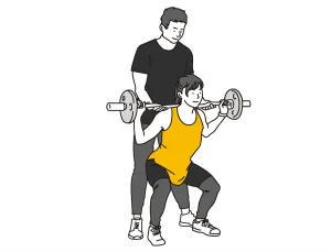 パーソナルトレーニングを受けてる女性