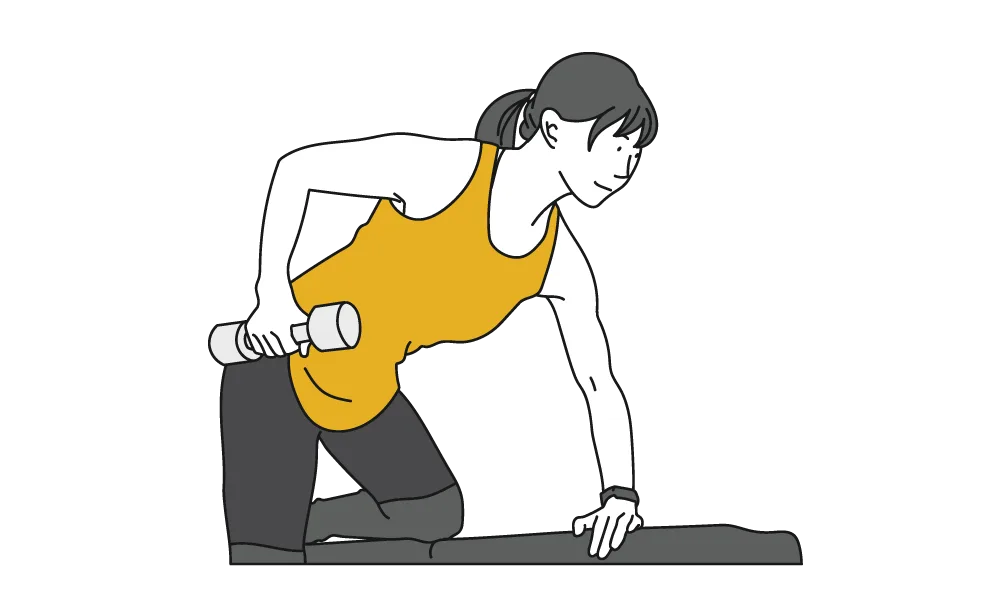 26173274 | 神楽坂のパーソナルジム|QUALITAS神楽坂店 ワンハンドローをする女性