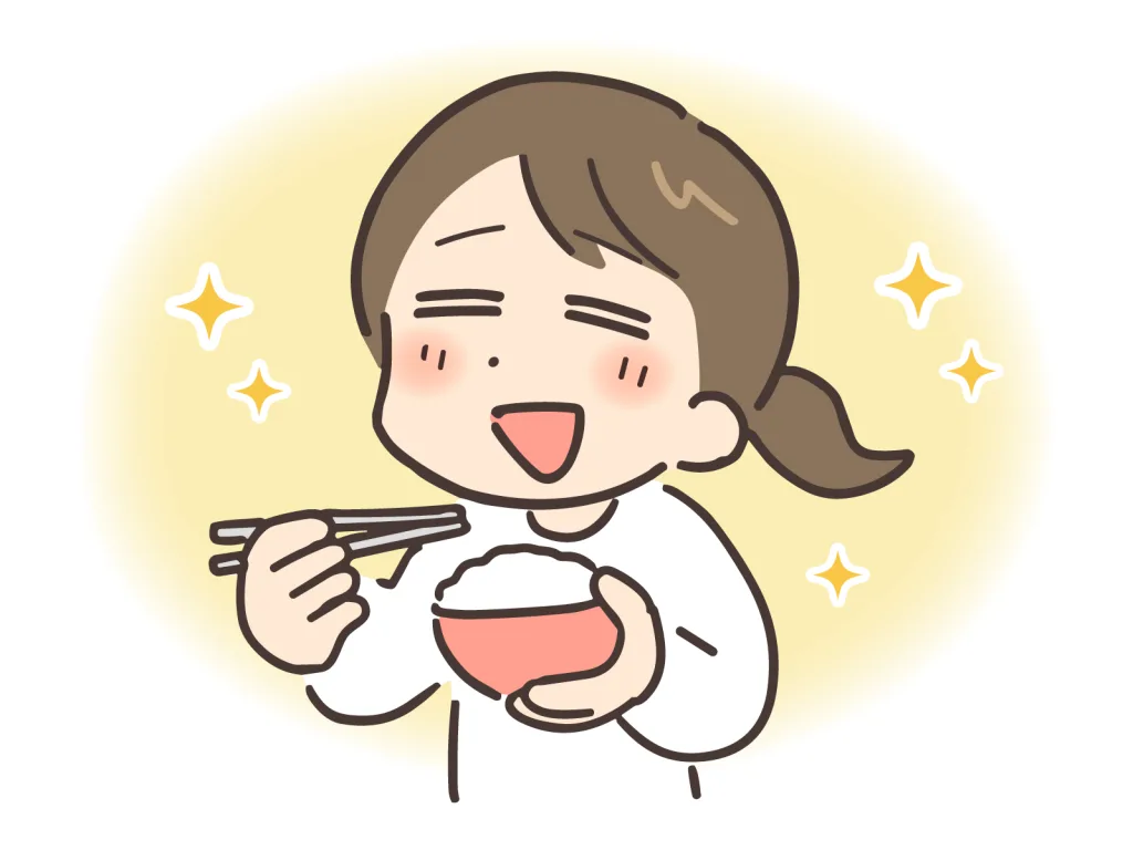 ご飯食べる女性