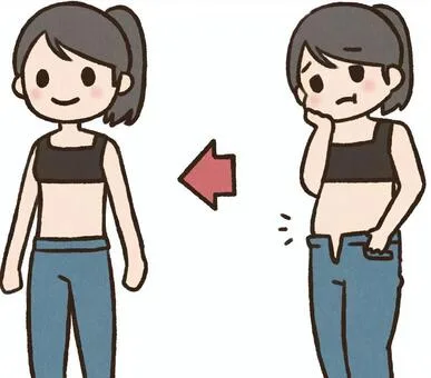 痩せた女性のビフォーアフター
