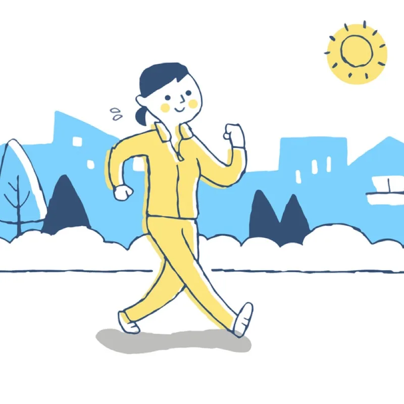 Set of healthy life scenes | 神楽坂のパーソナルジム|QUALITAS神楽坂店 ウォーキングする女性