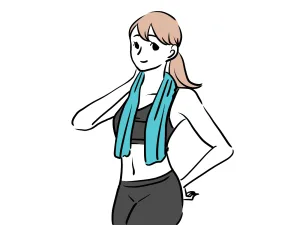 2520679 | 神楽坂のパーソナルジム|QUALITAS神楽坂店 トレーニングをして汗をかいてる女性