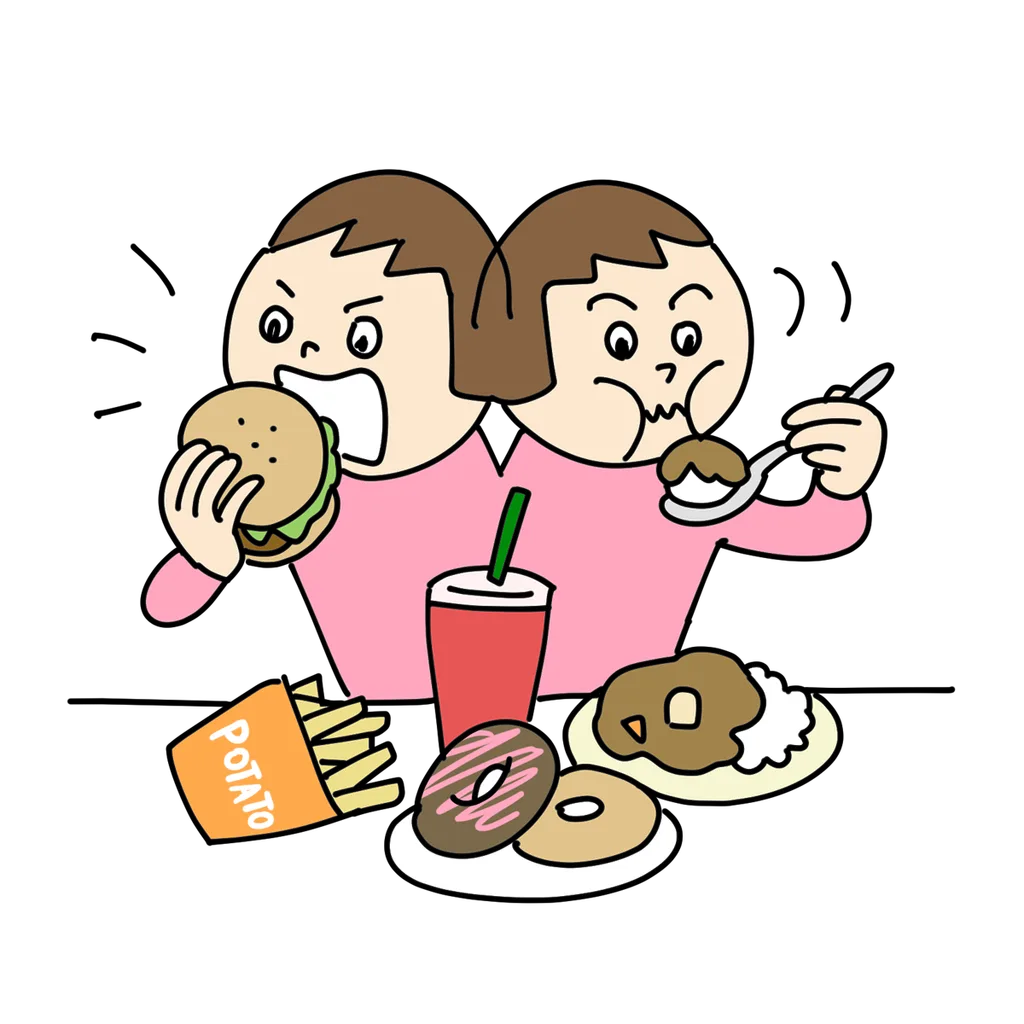 暴飲暴食する女性