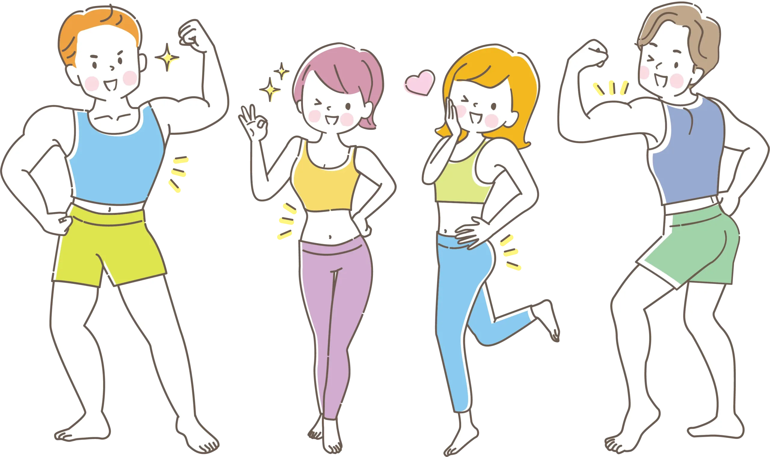 
ダイエットに成功した若い男女